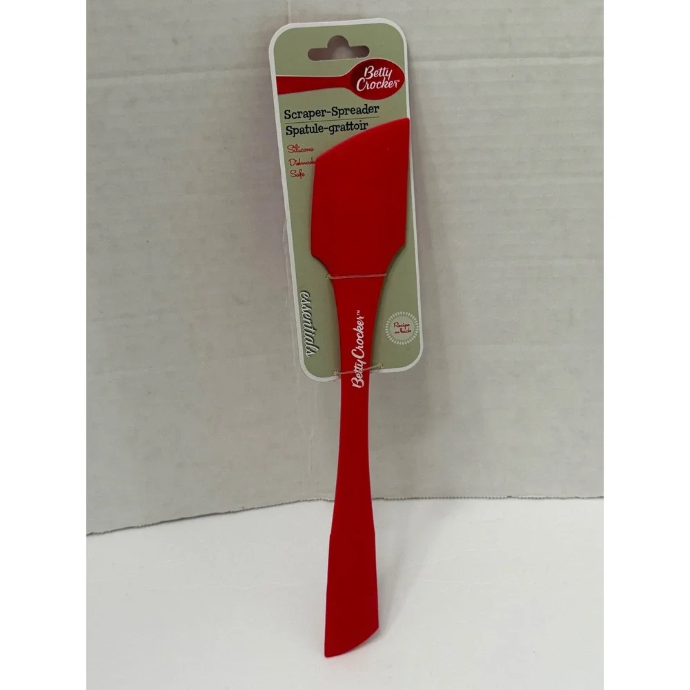 Betty Crocker Red Silicone Scraper-Spreader Spatula Essentials Dishwasher Safe